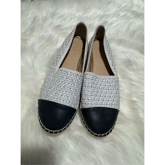 J.mclaughlin Redding 2 basket weave woven black white loafers 9M - Picture 1 of 11